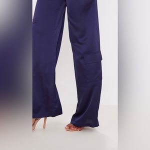 Tall cargo style satin pants